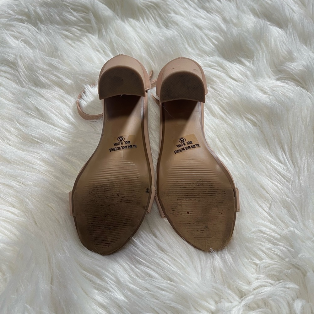 Tan Ankle Strap Heels - Picture 6 of 7